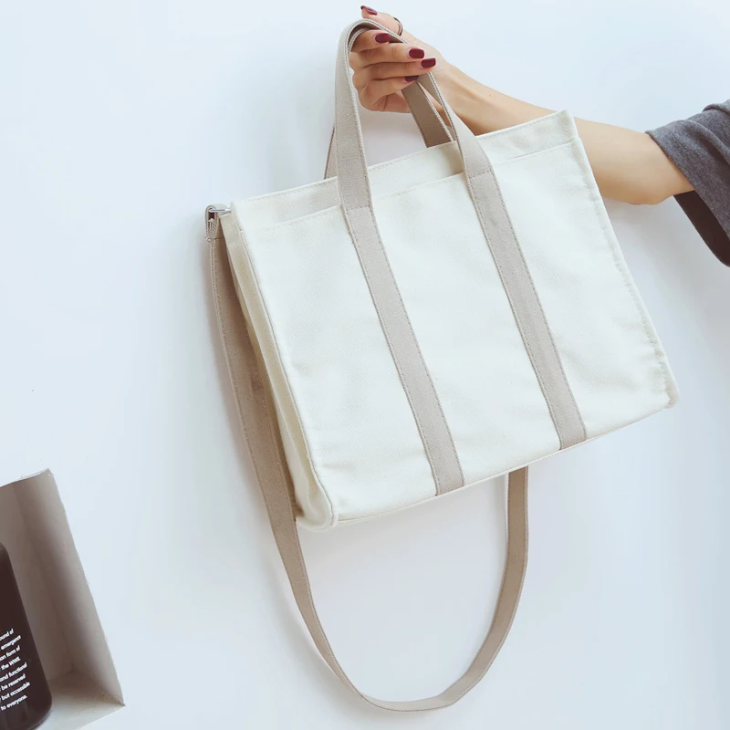 

Simple Fashion Canvas Bags for Women Large Capacity Casual Handbag Women's Canvas Tote Bag Crossbody Shoulder Bag Big Lady Purse