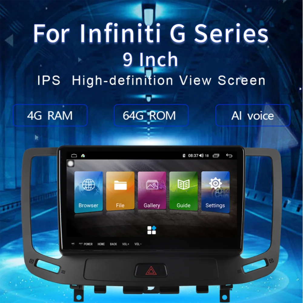 

Oonaite 9 inch Android 10 car multimedia WiFi Radio AM FM Audio Video For Infiniti G Series GPS Navigation Multimedia