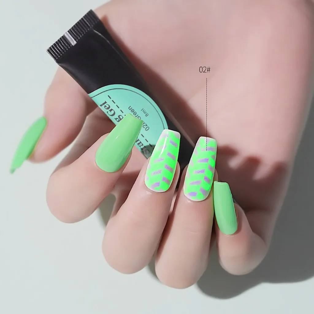 Серия флуоресцентных неоновых светящихся гель-лаков для ногтей в темноте 6