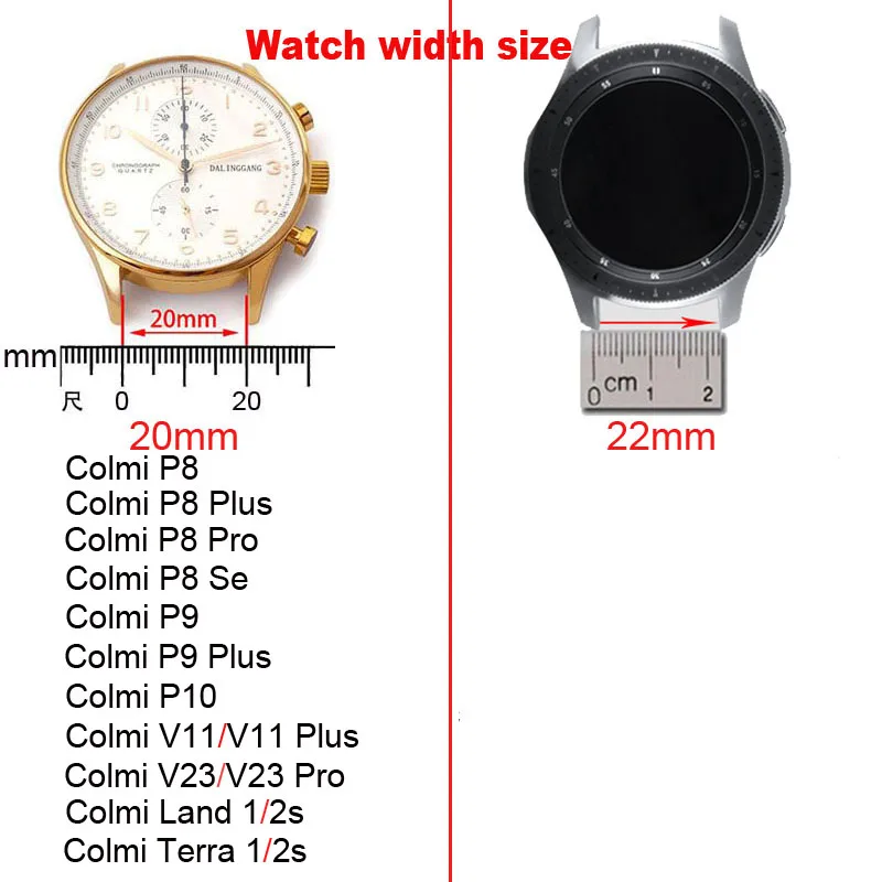 

Silicone Strap For Colmi P9 Plus P8 Pro Se P10 V11 Plus V23 Pro Land 1/2s Terra Bracelet Wristband 20mm Smart Watch Band