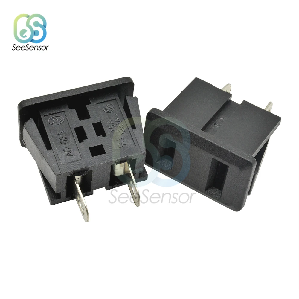 5 шт. AC 15A 125V 2 Pin US Plug Панель Крепление розетка питания черный | Обустройство дома