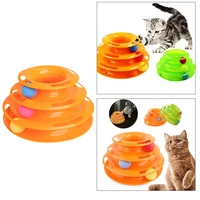 pet toys cat crazy ball disk interactive amusement plate play disc trilaminar turntable two layer cat toy tower track dropship