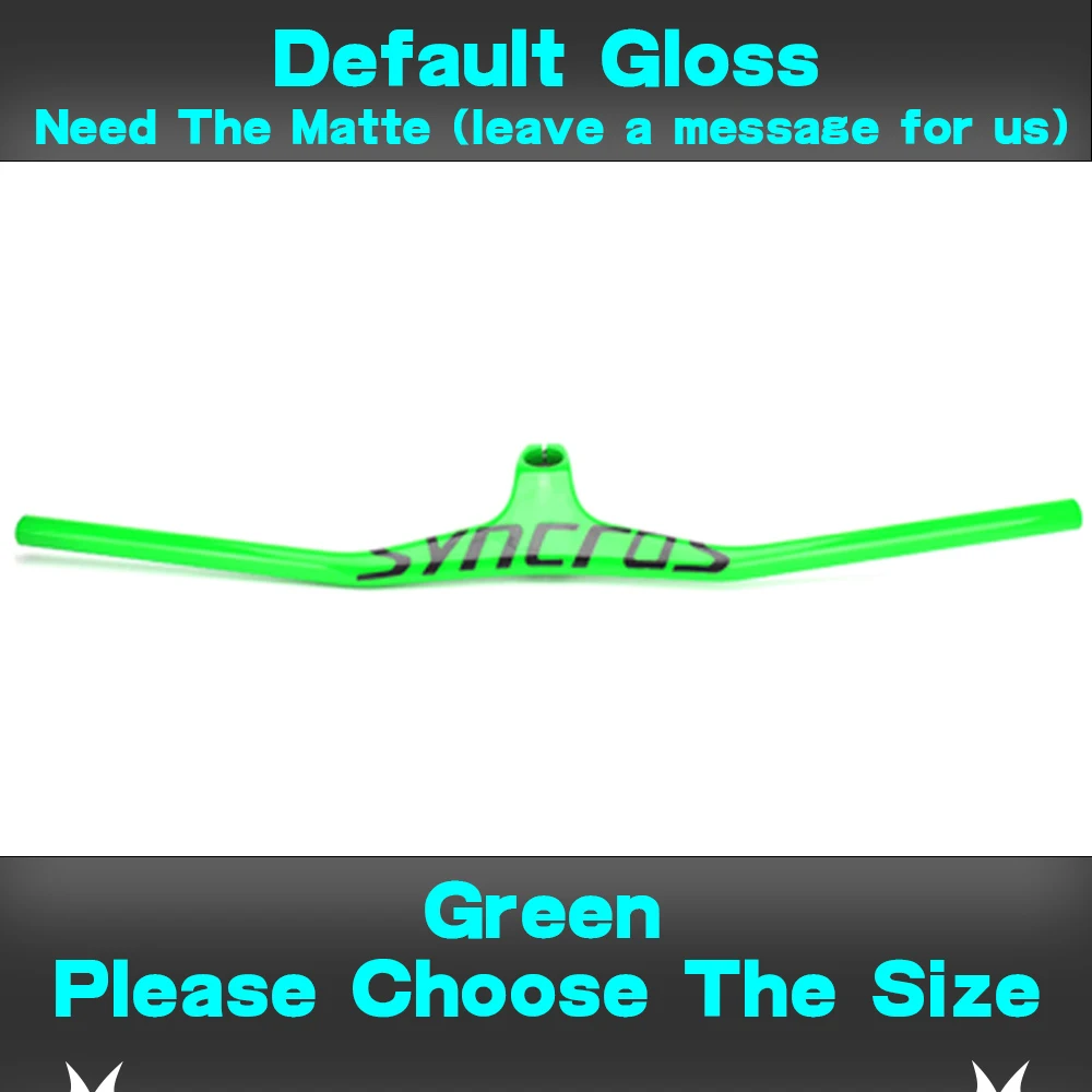 Glossy Green Syn Custom Champion MTB велосипедный руль/Riser-17 градусов однообразный Интегрированный руль 3K Глянец или матовое карбоновое волокно Avi - Цвет: Glossy Green