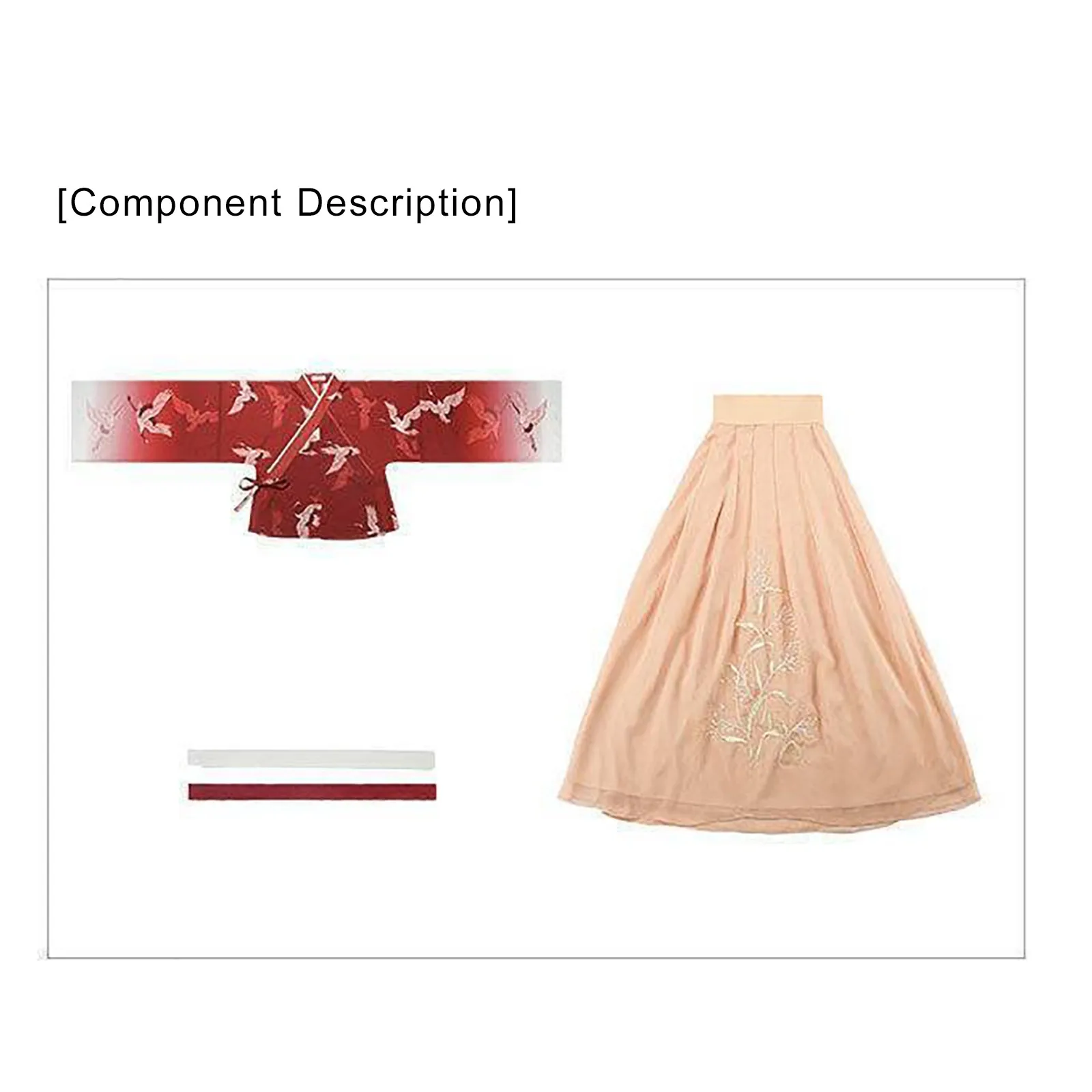 Women's Original Hanfu Suit Chinese Style Waist-length Skirt Straight-sleeved Middle School Students Ancient Costume |