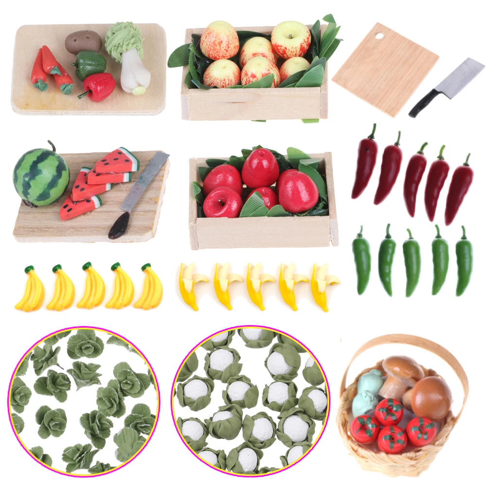 Миниатюрная игрушка для фруктов еды ужина овощей бамбуковая корзина еда куклы