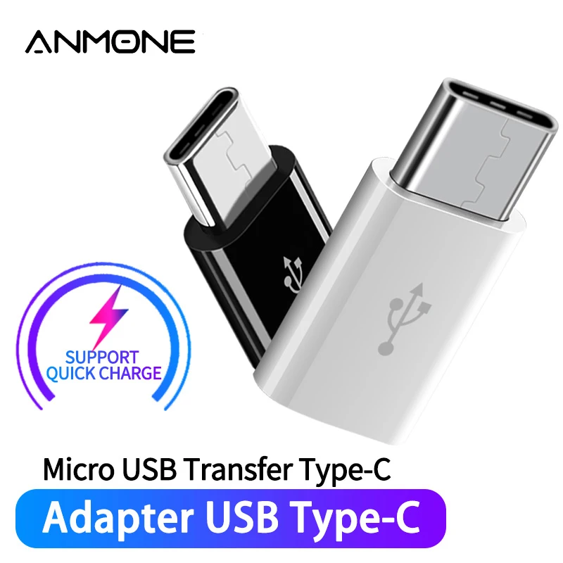ANMONE адаптер Micro USB Женский к USBC Мужской конвертер для huawei mate 20 Pro P20 P30 Xiaomi samsung Micro Usb к type-C зарядное устройство