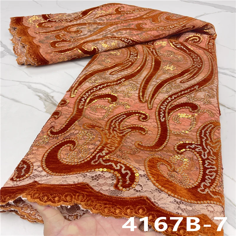 

Бархатная кружевная ткань для платья последние французские кружева тюль кружева ткани высокого качества Sequinsed кружево ярко-оранжевый круж...