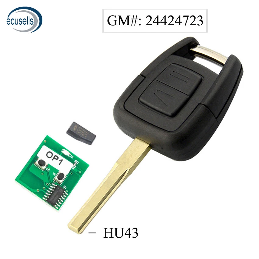 Брелок дистанционного управления с 2 кнопками 5 шт./лот 433 92 мгц чипом ID40 для Opel