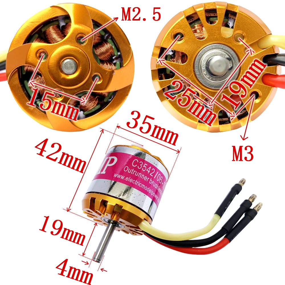 3542 1000KV RC бесщеточный двигатель для RC квадрокоптера multrotor RC самолет 2-4S Lipo/50A ESC FPV мультироторный Квадрокоптер