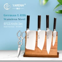 yarenh 6 pcs set of kitchen knives professional chef chopping bone nakiri utility knife set sharp stainless steel cooking tool