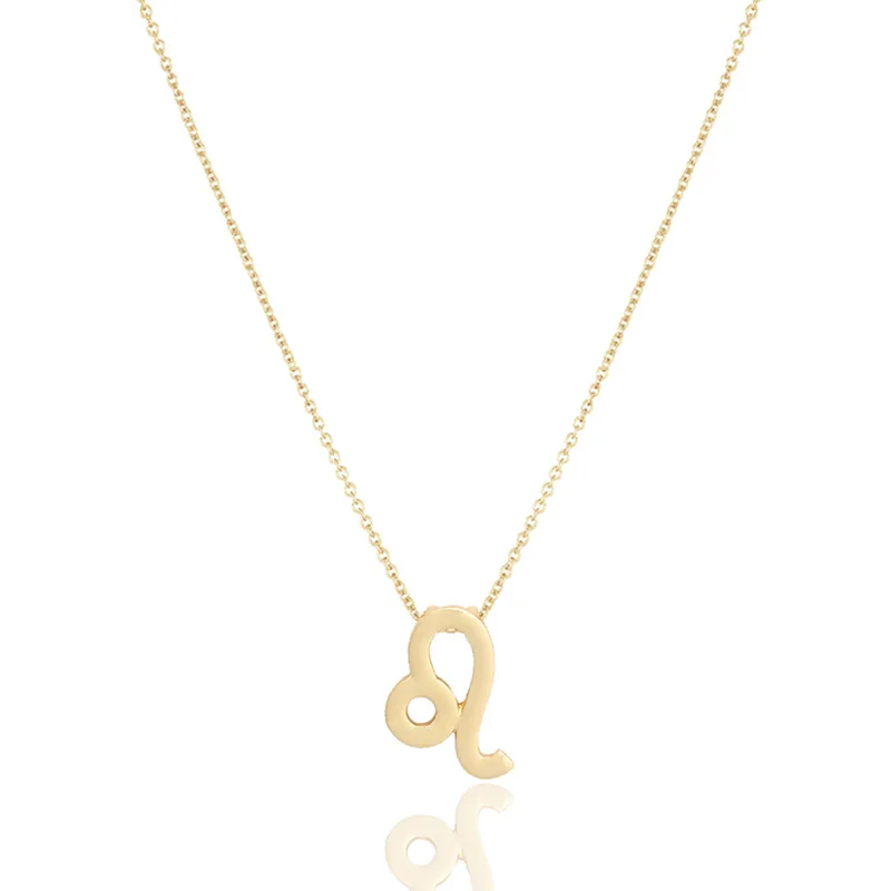 Sparkling Leo Chain Necklace Gold Dipped Pendant Clavicle Necklace18k Statement Zodiac Women Jewelry E0190 | Украшения и