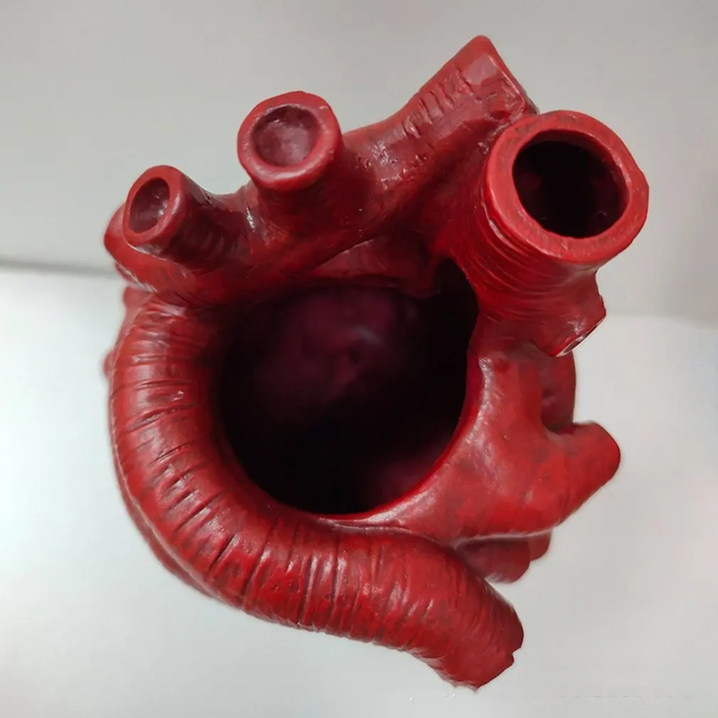 

Anatomical Heart Vase Creative Resin Flower Pot Heart Shape Vase Countertop Desktop Ornament Desk Flower Vase Decoration