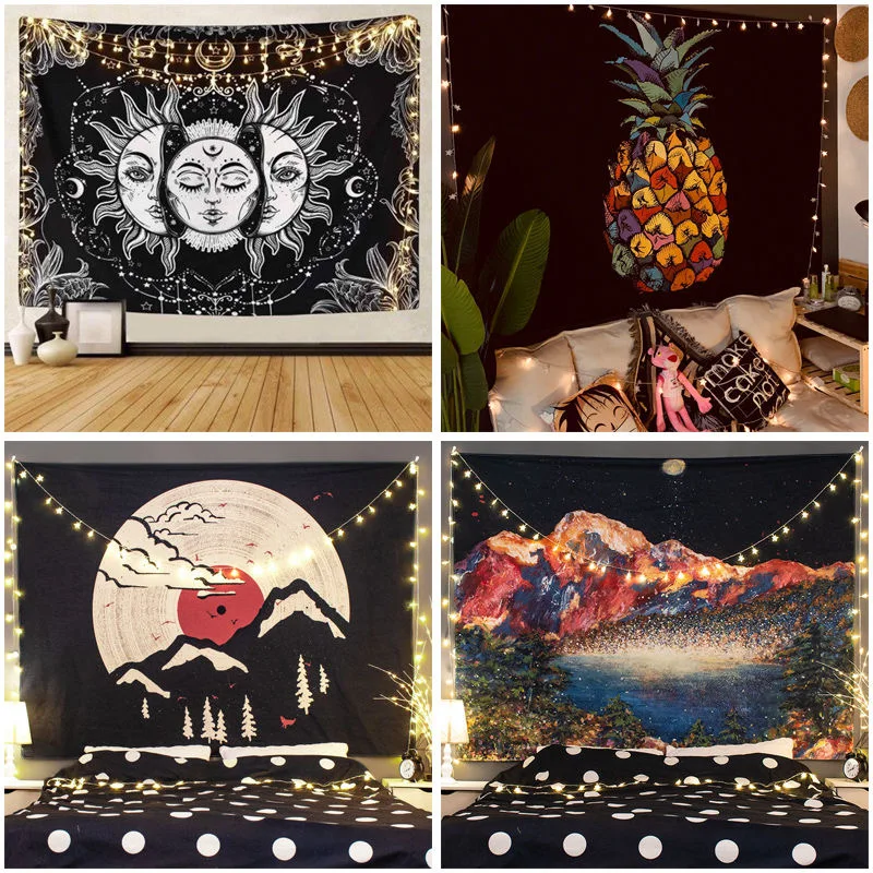 Новый Индийский гобелен с мандалой настенный Подвесной Настенный солнцем луной