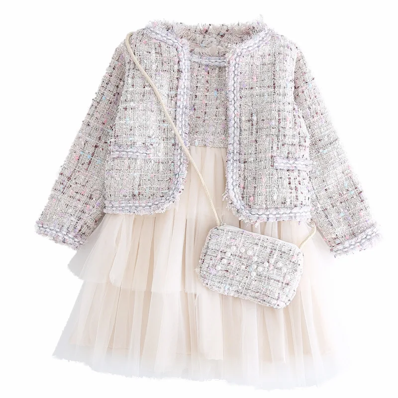 Новые весенне Осенние костюмы принцессы для девочек комплект одежды детское