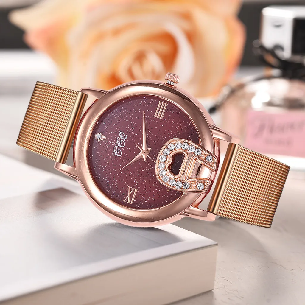

Luxury Gold Watches Women 2020 New Fashion Starry Sky Wristwatches Mesh stainless steel Quartz Watches Montre Femme