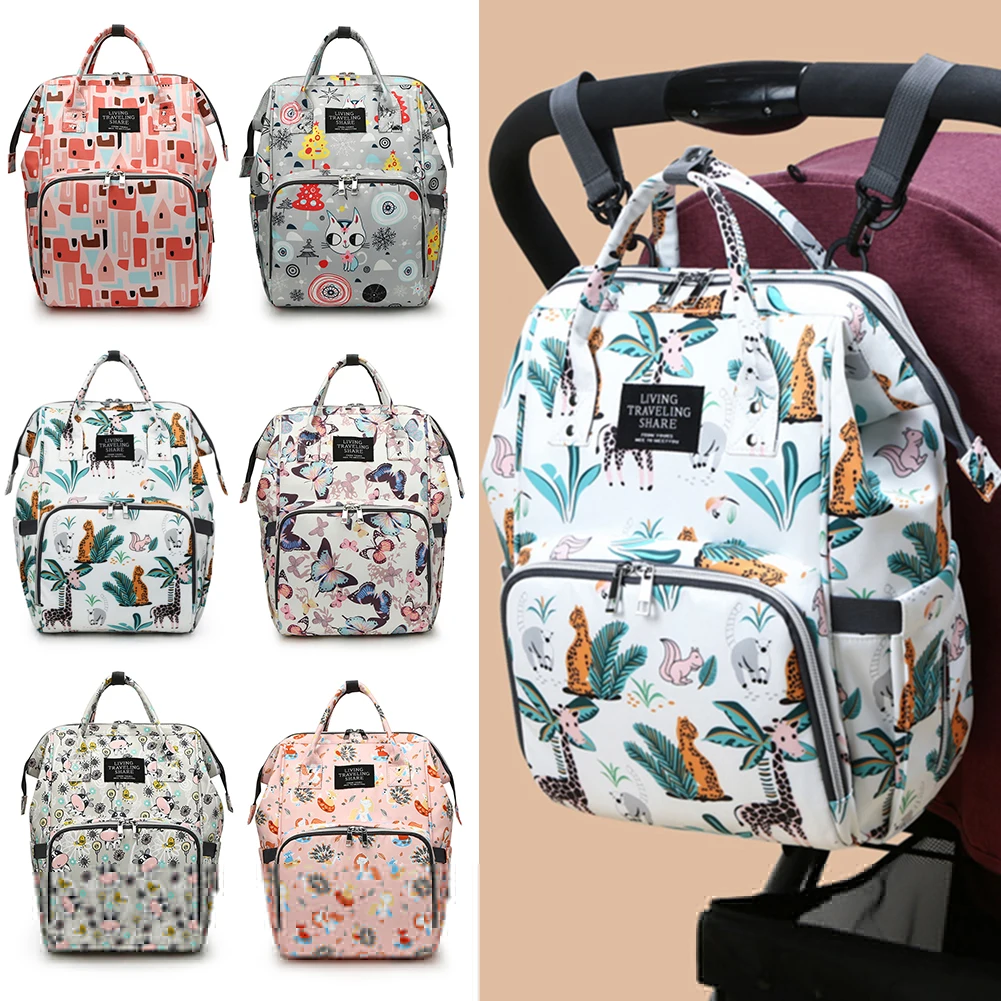 

Fashion cartoon Animal Printing Oxford Cloth Large Capacity Mummy Bag Nappy Bag for Baby Care Outdoor Travel Diaper Stroller Bag