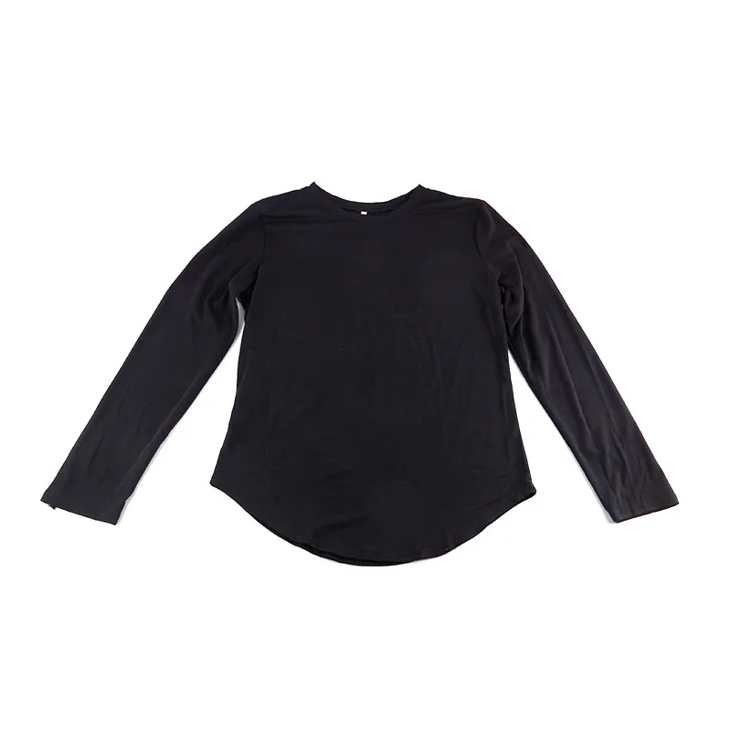 Модная весенне-осенняя Однотонная футболка Мужская с длинным рукавом