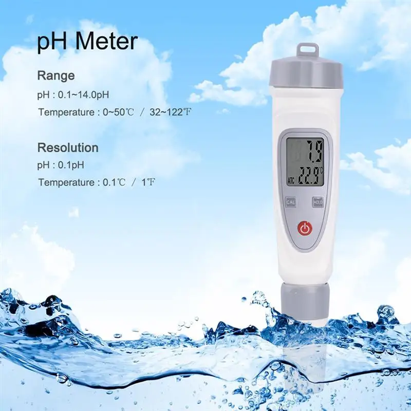 

PH-20 Digital Water Quality Tester Pen Portable PH Meter LCD Display Water Quality Monitor For Swimming Pools Aquariums