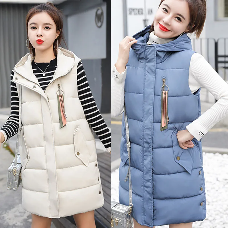 

vest female autumn winter new large size Korean hooded waistcoat student vest jacket