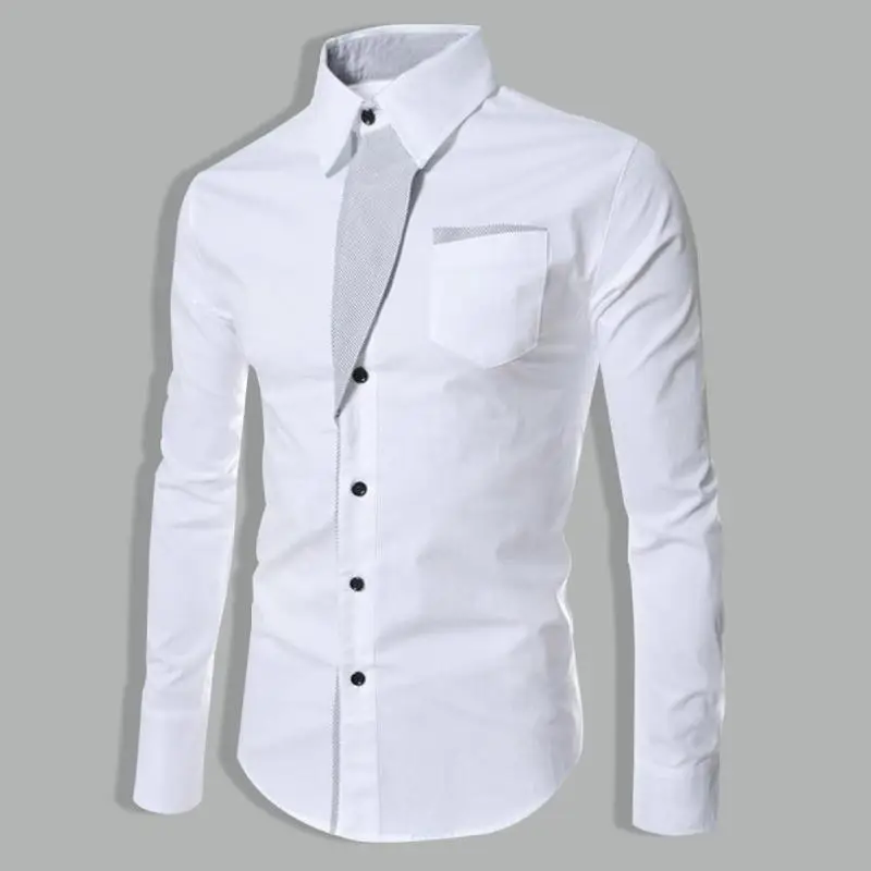 Для Мужчин's рубашки для мальчиков модные мужчин бизнес на каждый день Slim с