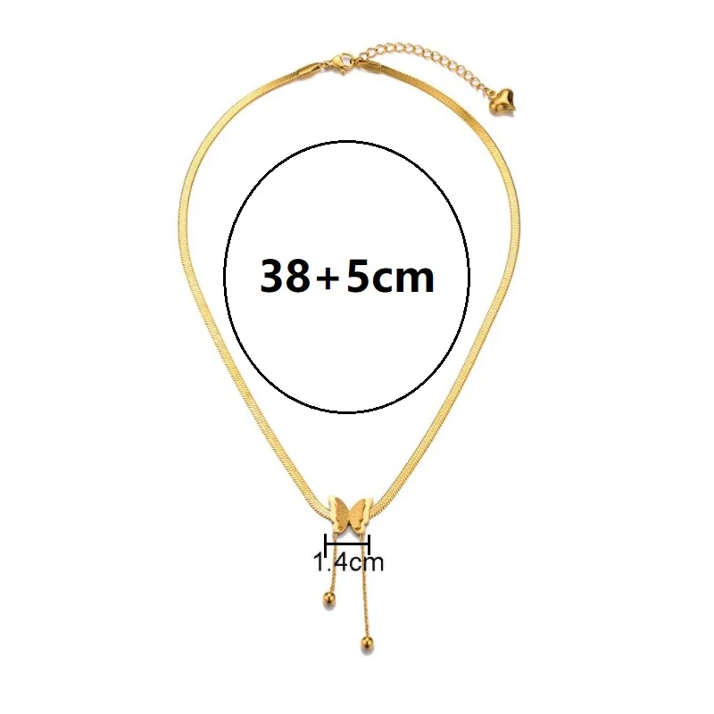 

Vintage Butterfly Necklace For Women Gold Stainless Stell Blade Snake Chain Aesthetic Charms Choker Women Jewelry Gift To Mujer