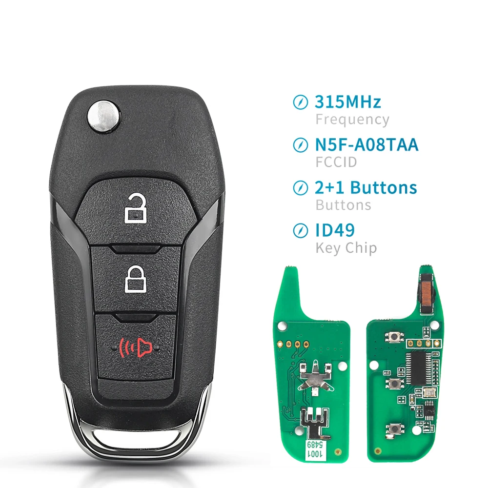 

KEYYOU умный автомобильный пульт дистанционного управления для Ford F150 F250 F350 Fusion 2013-2018 FCC ID: флуоресцентный чип 315 МГц 3/4 кнопки