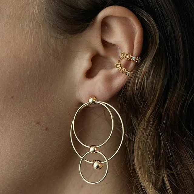 

Simple Round Beads Geometric Circles Dangle Earrings for Women Gold Color 2020 Fashion Jewelry Earring Female Accessories New