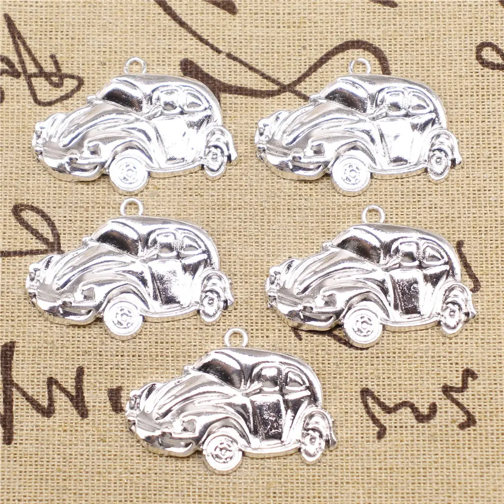 

Charm For Making Jewelry Pendants Antique Silver Color Car 39x26mm 5pcs