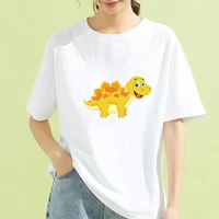 printing fashion 90s cute cartoon dinosaur theme short sleeve lady clothes tops tees print female tshirt t shirt