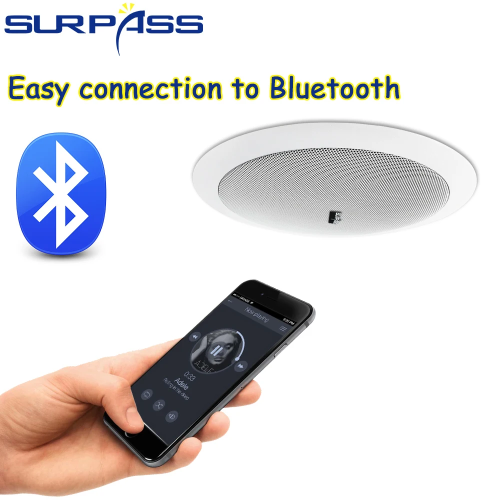 Потолочные Bluetooth колонки для дома 5 25 дюйма 20 Вт аудиосистема громкоговоритель со