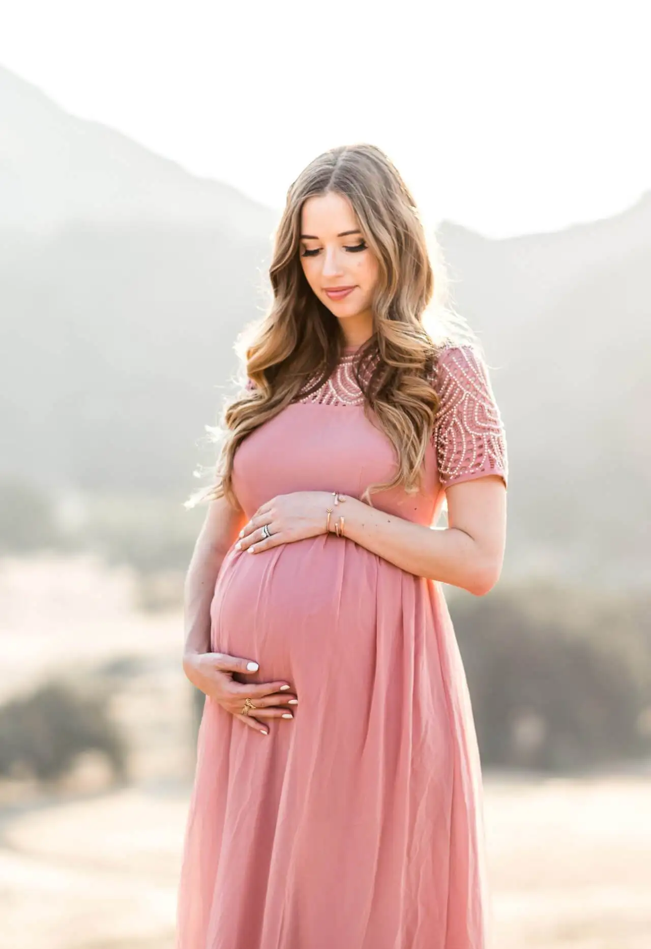 

Elegence Maternity Photography Props Pregnancy Dress For Photo Shooting Sequins Tulle Pregnant Women Dresses Maxi Maternity Gown