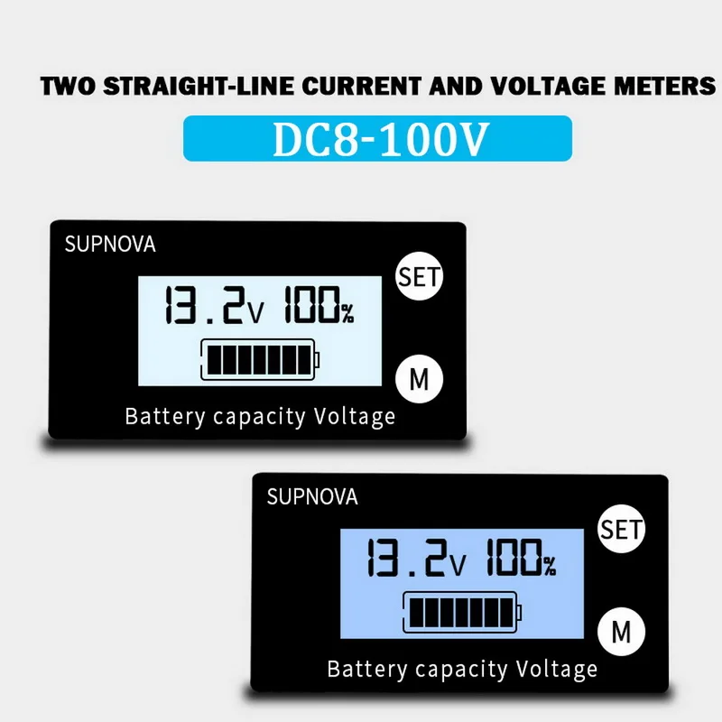 Battery Capacity Indicator DC 8V-100V Lead Acid Lithium LiFePO4 Car Motorcycle Voltmeter Voltage Gauge 12V 24V 48V 72V | Инструменты