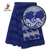 royal blue lace fabrics african nigerian high quality swiss french flower embroidery cotton material cord style quality 2019