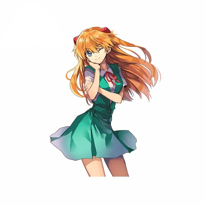 

Waterproof Asuka Langley Soryu Car Sticker Imgur Cartoon 3D Stickers for Car Anime Vinyl Decal KK13*10cm