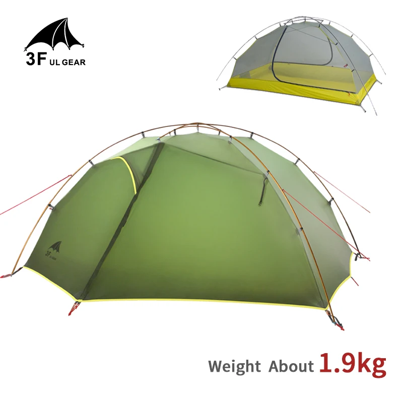 3F UL GEAR палатка 2 человека ветрозащитная и непромокаемая кемпинговая 15D