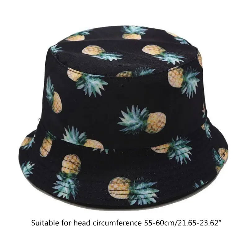 Панама Двусторонняя Складная в богемном стиле с принтом фруктов | Аксессуары для