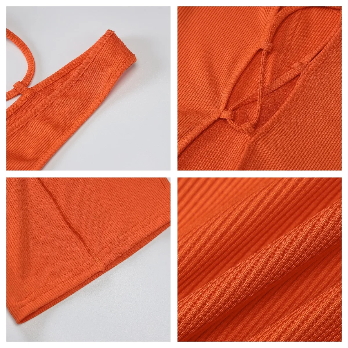 

Duena Sexy Skinny Short Jumpsuit Orange Summer 2021 Rompers High Waist Stitch Sleeveless Tank Top Woman Overalls