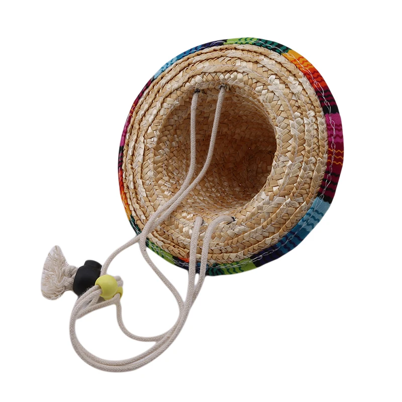 Соломенная шляпа для домашних животных цветная соломенная собак и кошек