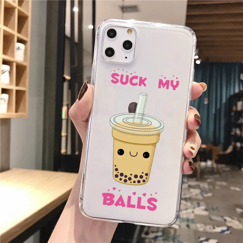 Жемчужный молочный чай ТПУ Мягкий силиконовый чехол для телефона iPhone11 11Pro Max X XR XS 8