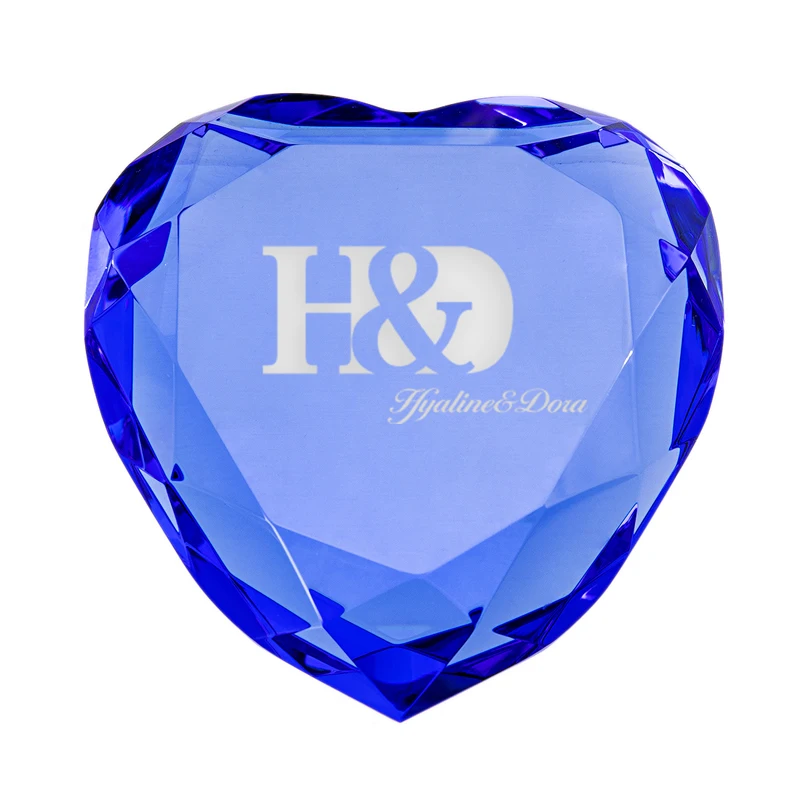H& D 6 цветов 80 мм Хрустальное стекло с гравировкой в форме сердца пресс-папье креативный подарок для свадьбы, девичника, юбилея, дня рождения