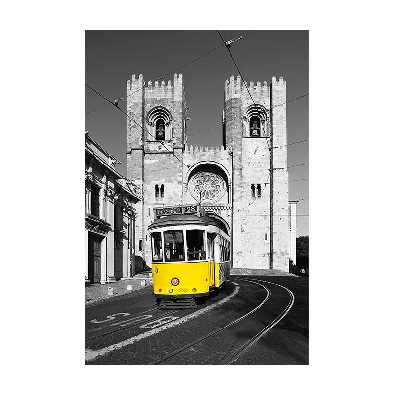 Современная декоративная картина простой желтый современный городской