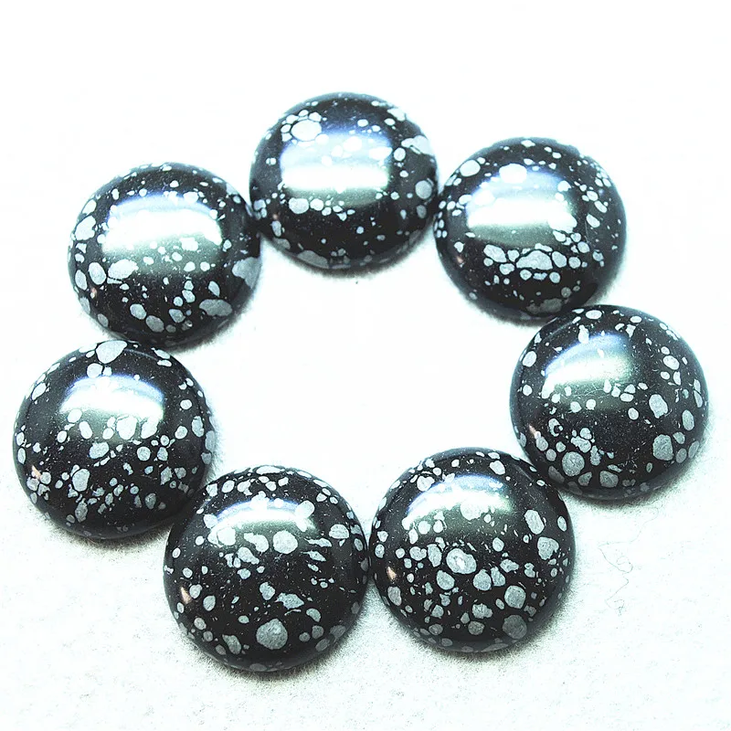 

10PCS Nature Snowflake Obbistan Jasper Cabochons 25MM Round Shape Loose DIY Beads Accessories Top Selling Faster Shippings