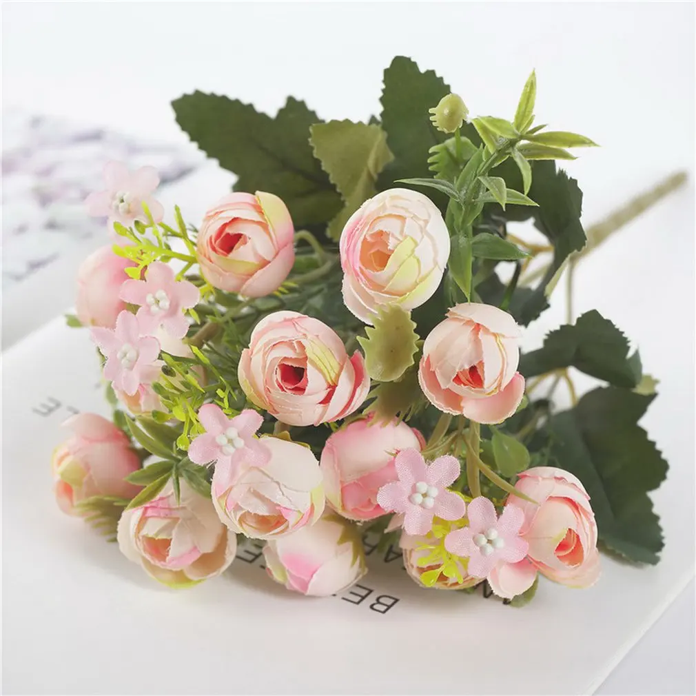 

Artificial Rose Flower Ball Fabric Plastic Simulation Flower Centerpiece For Wedding Decor Road Lead Table Flower Bouquet DIY