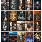 5D квадратная Алмазная картина с изображением животных, лев, тигр, вышивка, живопись, мозаика, картина сделай сам, украшение для дома, подарок