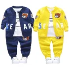 Комплекты одежды для детей осенний детский спортивный костюм из 3 предметов: толстовка с капюшоном и штаны Одежда для мальчиков От 0 до 4 лет