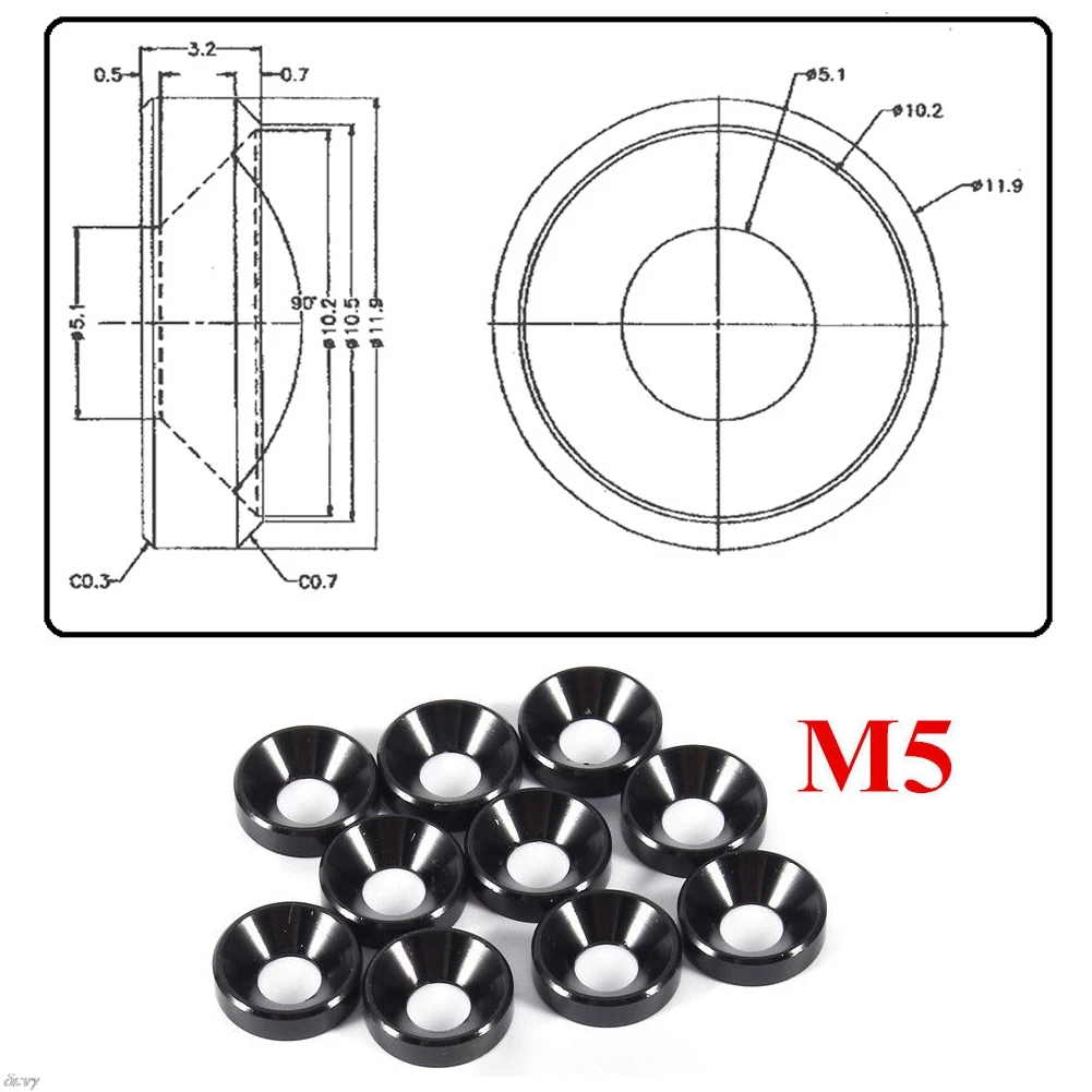 Анодированные гайки с потайной головкой из алюминиевого сплава M2 M3 M4 M5|Мойки| |