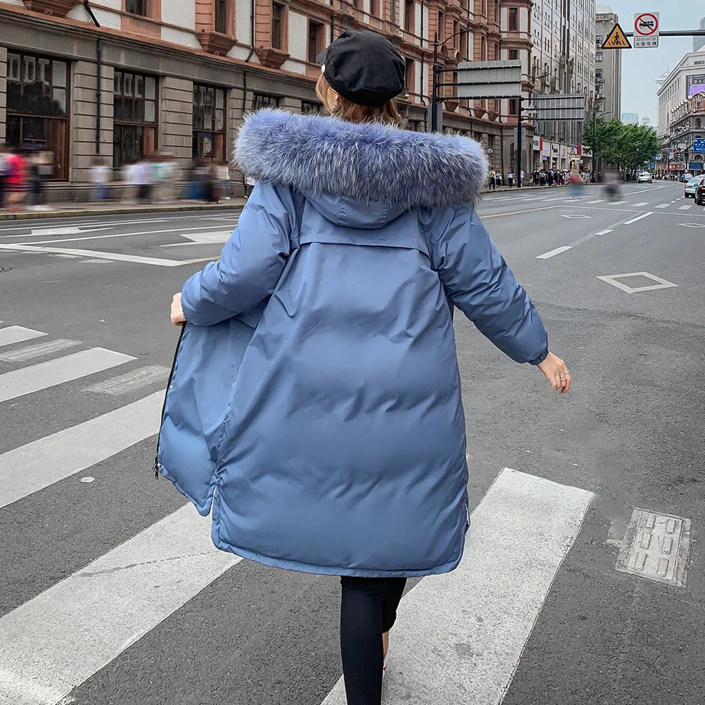 Женские пальто и куртки зимние теплые свободные толстые длинные парки с капюшоном из искусственного меха двухсторонняя Одежда Женская куртка-пузырь пальто одежда