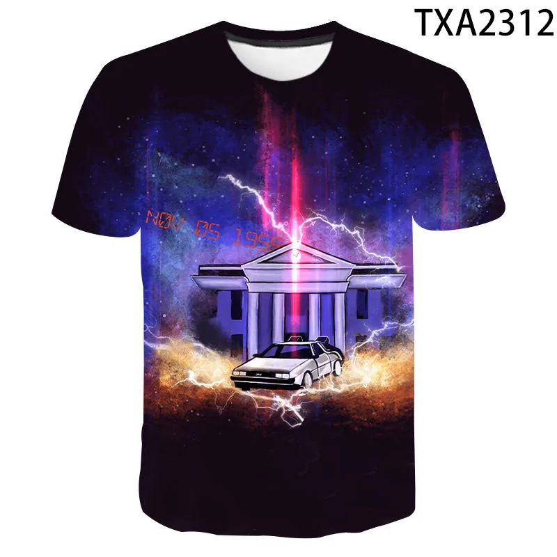 

New men's T-shirt Back to the future T-shirt Marty and his fusion power futuristic car 3D printed children's top Cool T-shirt