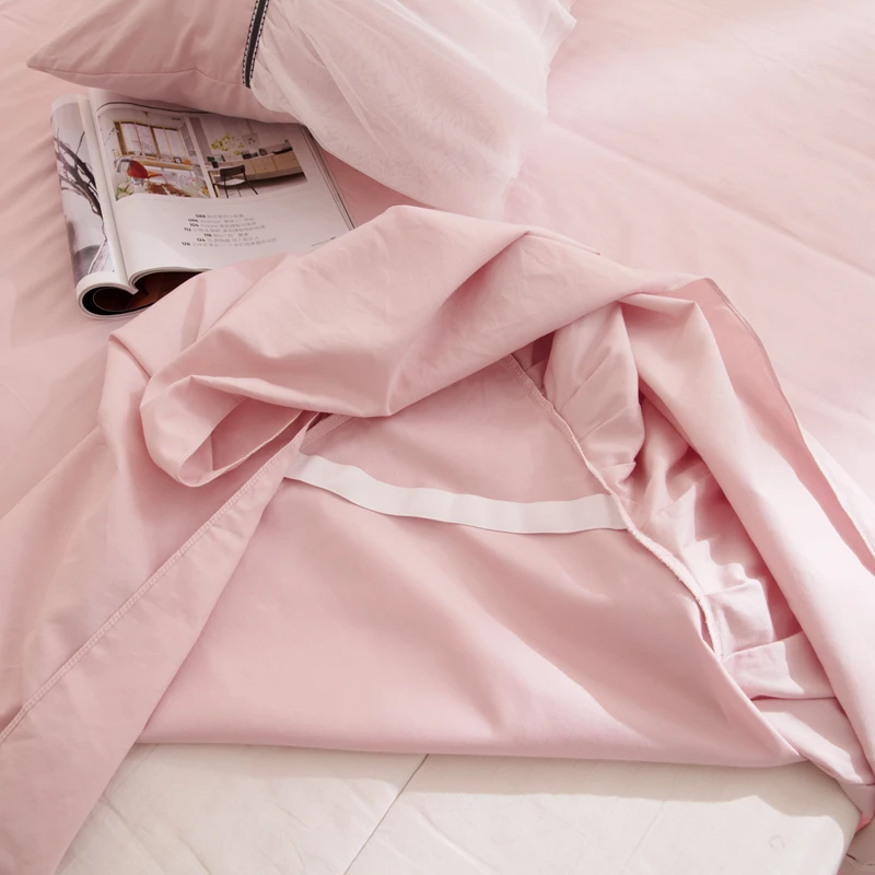 New Cotton lace Bedding Set pink Duvet Cover Bed Linen Tassels Luxury princess bed skirt twin queen king wedding bedclothes | Дом и сад
