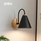 Современная светодиодная деревянная железная настенная лампа, прикроватный светильник в скандинавском стиле, однотонное бра для спальни, гостиной, коридора, декоративное настенное бра